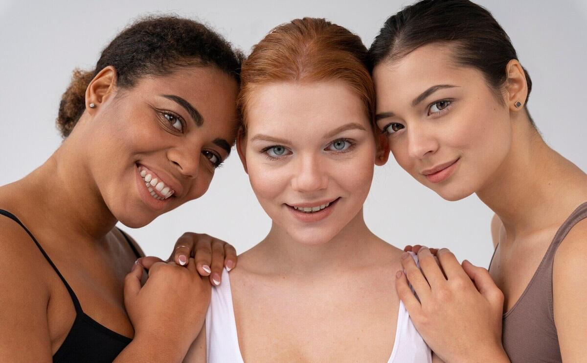 Women celebrating all skin tones