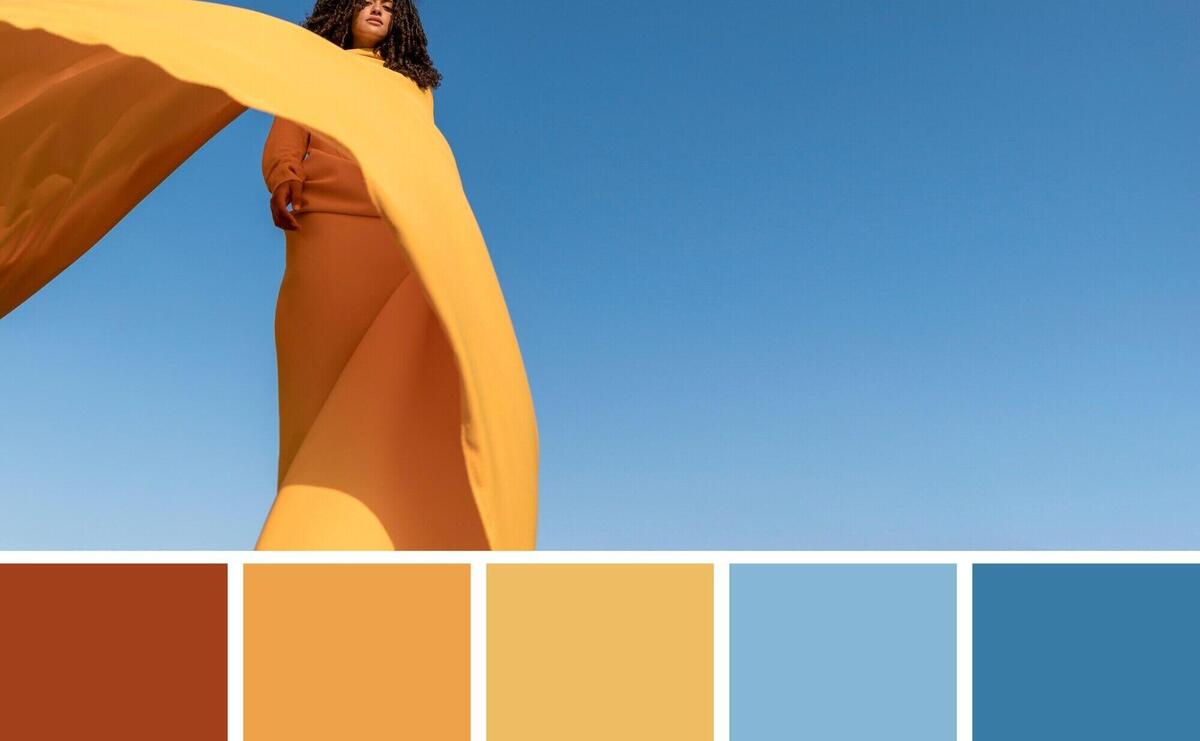 People posing with color swatches