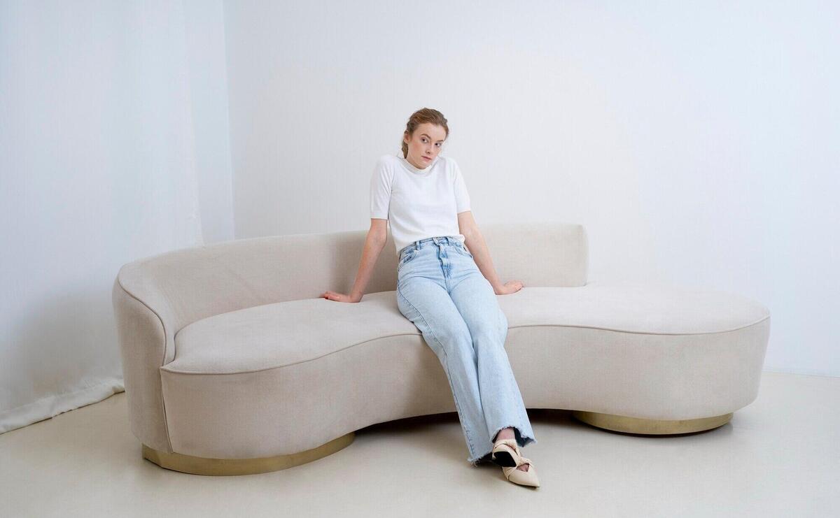 Beautiful woman wearing minimalist shirt