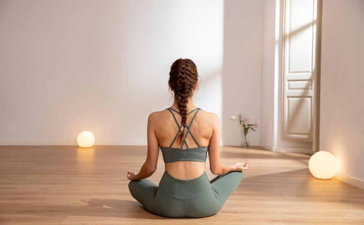 Woman doing yoga for cleaning chakra