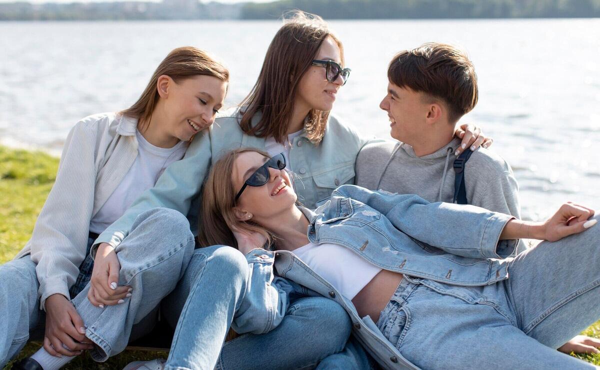 Group of friends spending quality time together outdoors