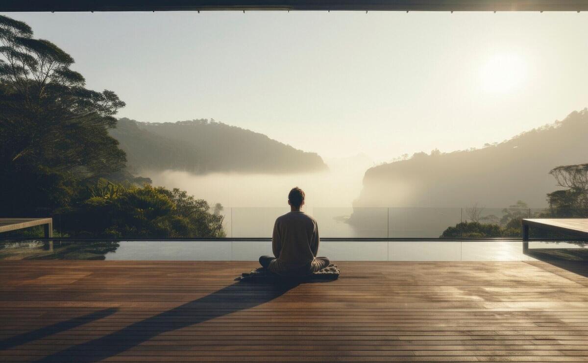 Person doing yoga in nature