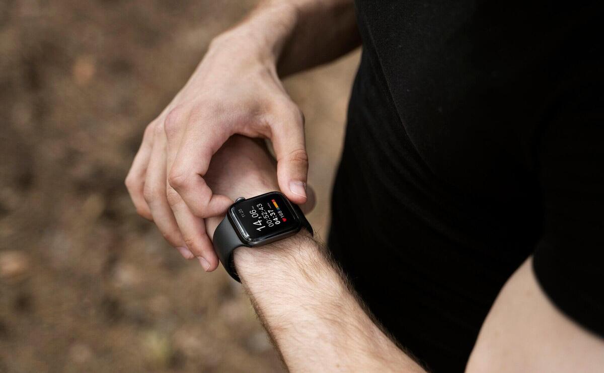 High angle man wearing watch