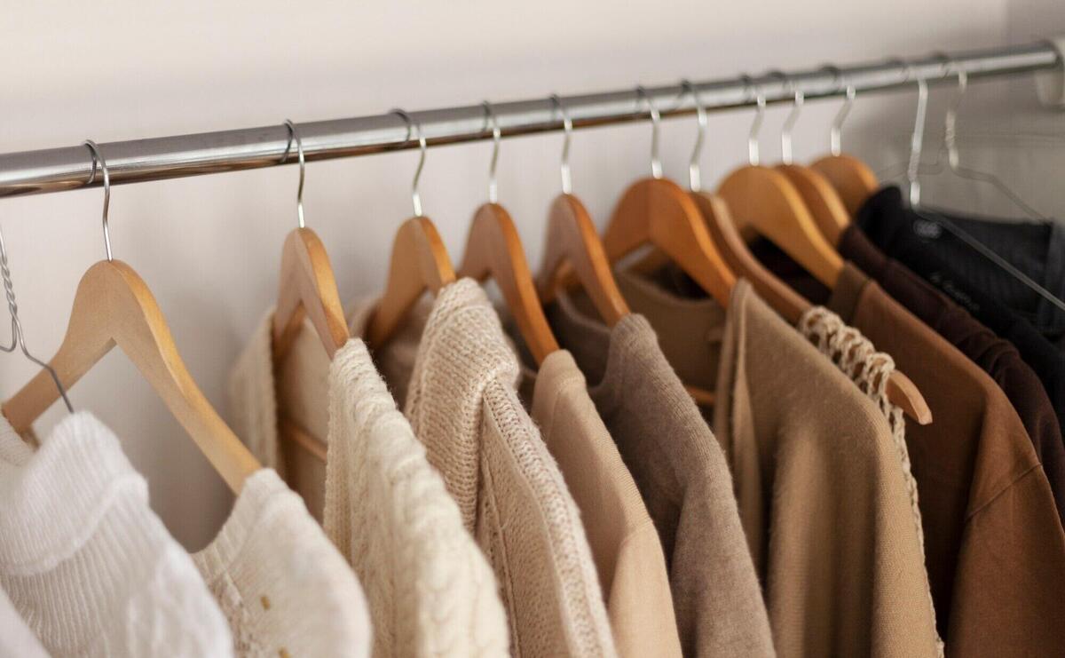 Wardrobe renovation concept with hangers