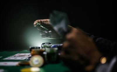 selective focus photography of poker chips